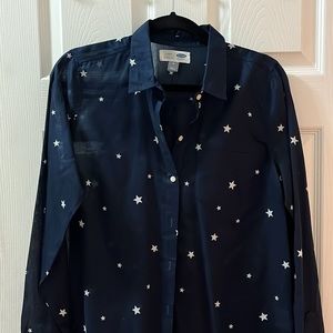 Navy with White Stars blouse